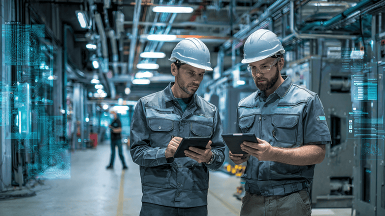 Field technicians in the field using tech workflow guidance.