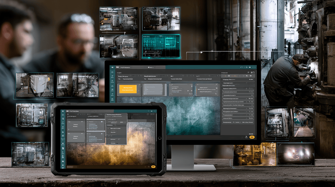 A proof packet dashboard organizes technician notes, photos, readings, exceptions, and closeout evidence into a trusted field service record.